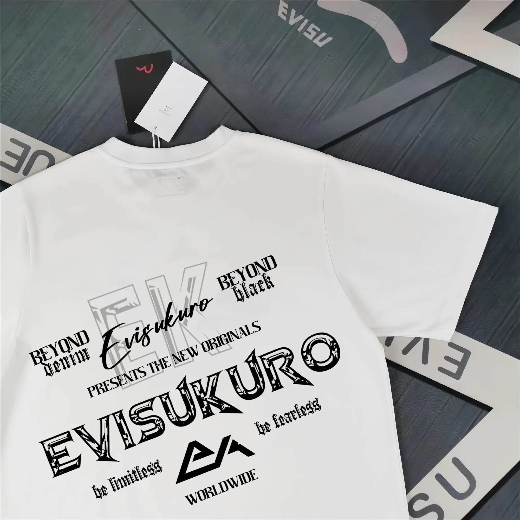 Evisu 2025New Arrival T ⚠ Quality⚠ Same Style T 。 ，Black S-XXL，White S-XXL，Gray M-XXL，Red S-XXL， Red M-XXL